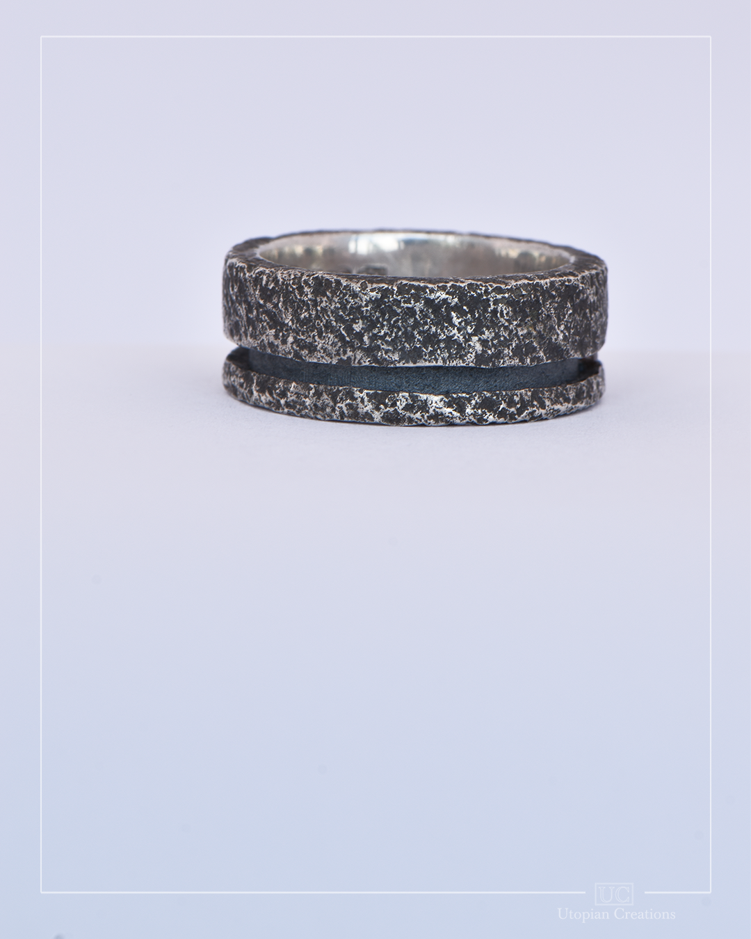 10mm Valen Ring - Sterling Silver & Australian Argyle Champagne Diamond