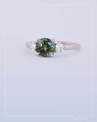 1.76ct Australian Green Sapphire Trilogy - Aster Collection
