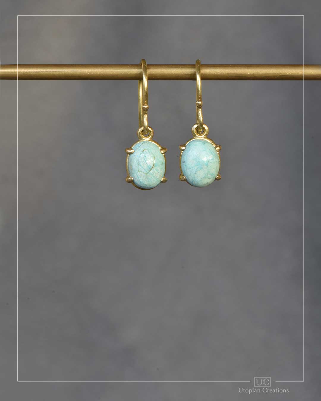 Juno single small drop earrings featuring Australian Turquoise