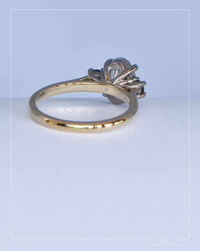Phoenix - 1.52ct Lab Diamond and Australian Sapphire Engagement ring