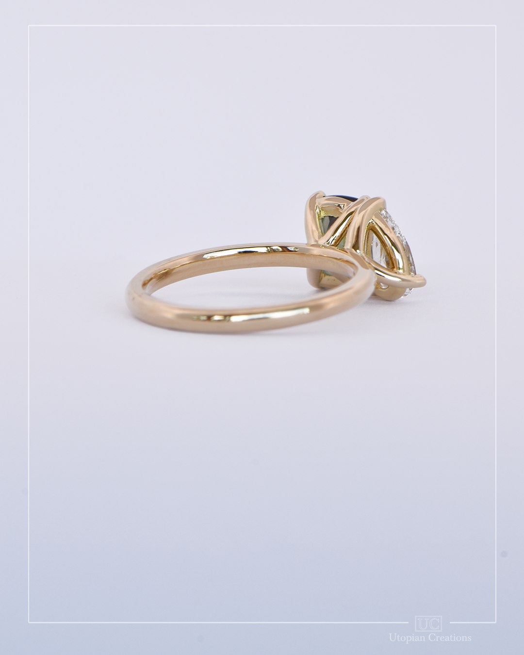 Zieria Australian Sapphire and Lab Diamond Toi et Moi Ring