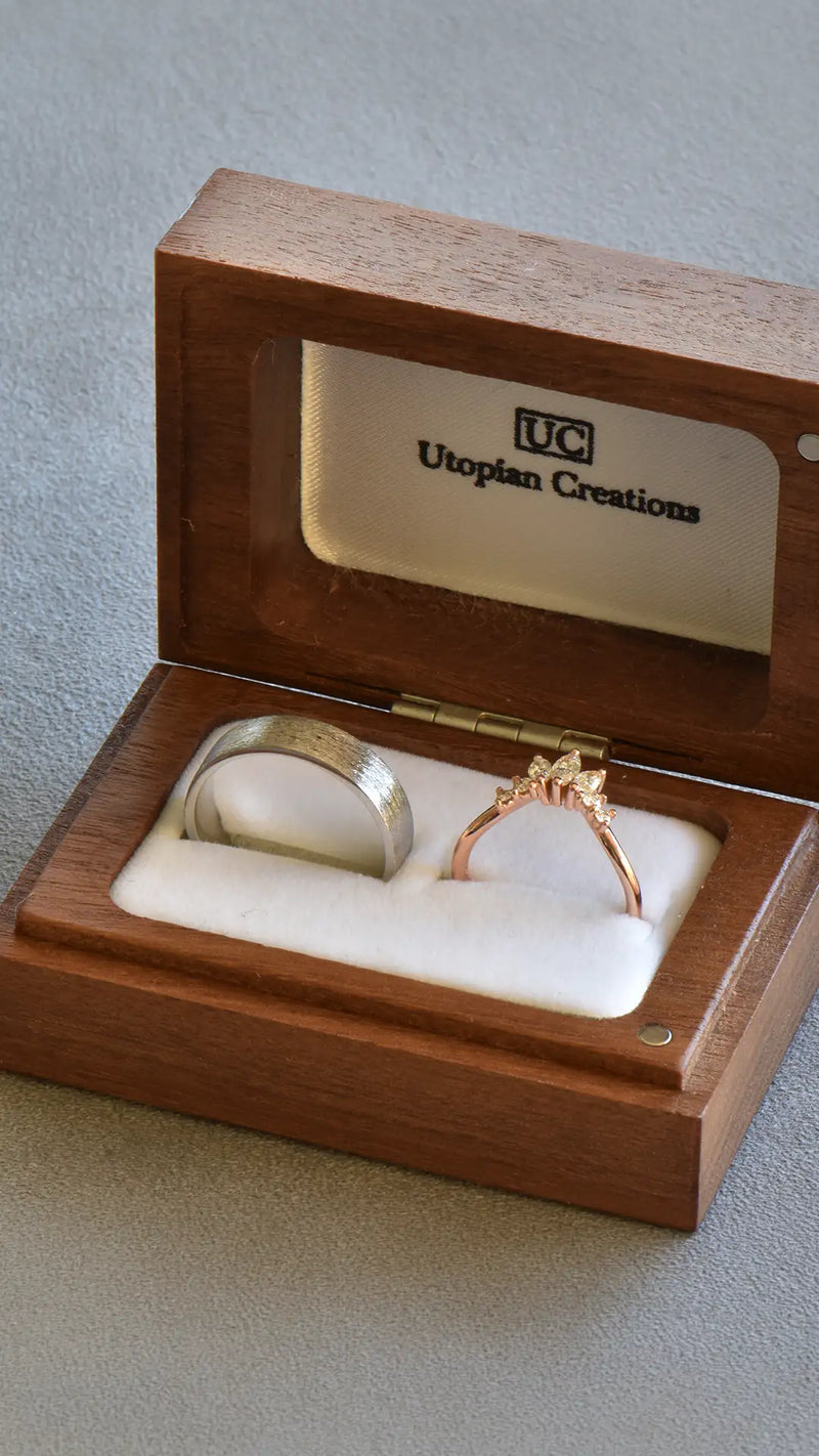Custom wedding ring in progress at Utopian Creations