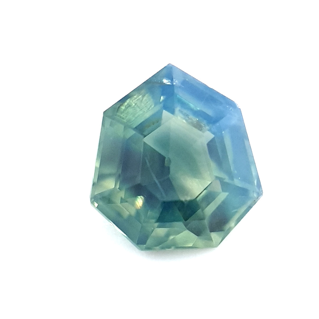 1.14ct Australian Sapphire, Teal, Blue, Green - Heptagon