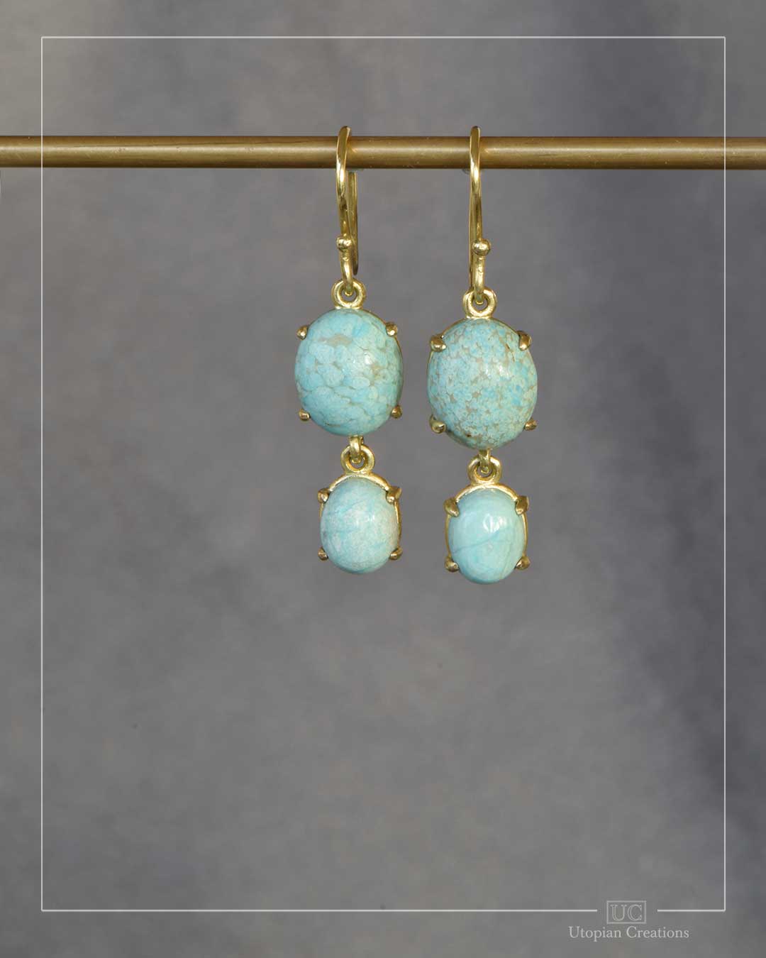 Juno double drop earrings featuring Australian Turquoise