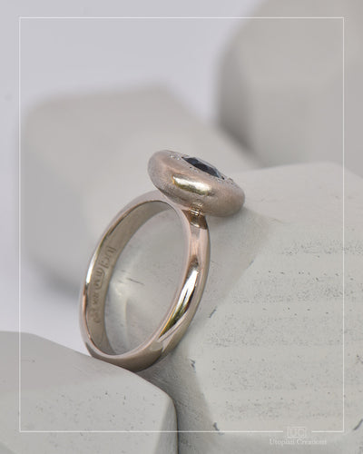 Pebble Halo Ring Australian Sapphire 0.59ct and Diamonds