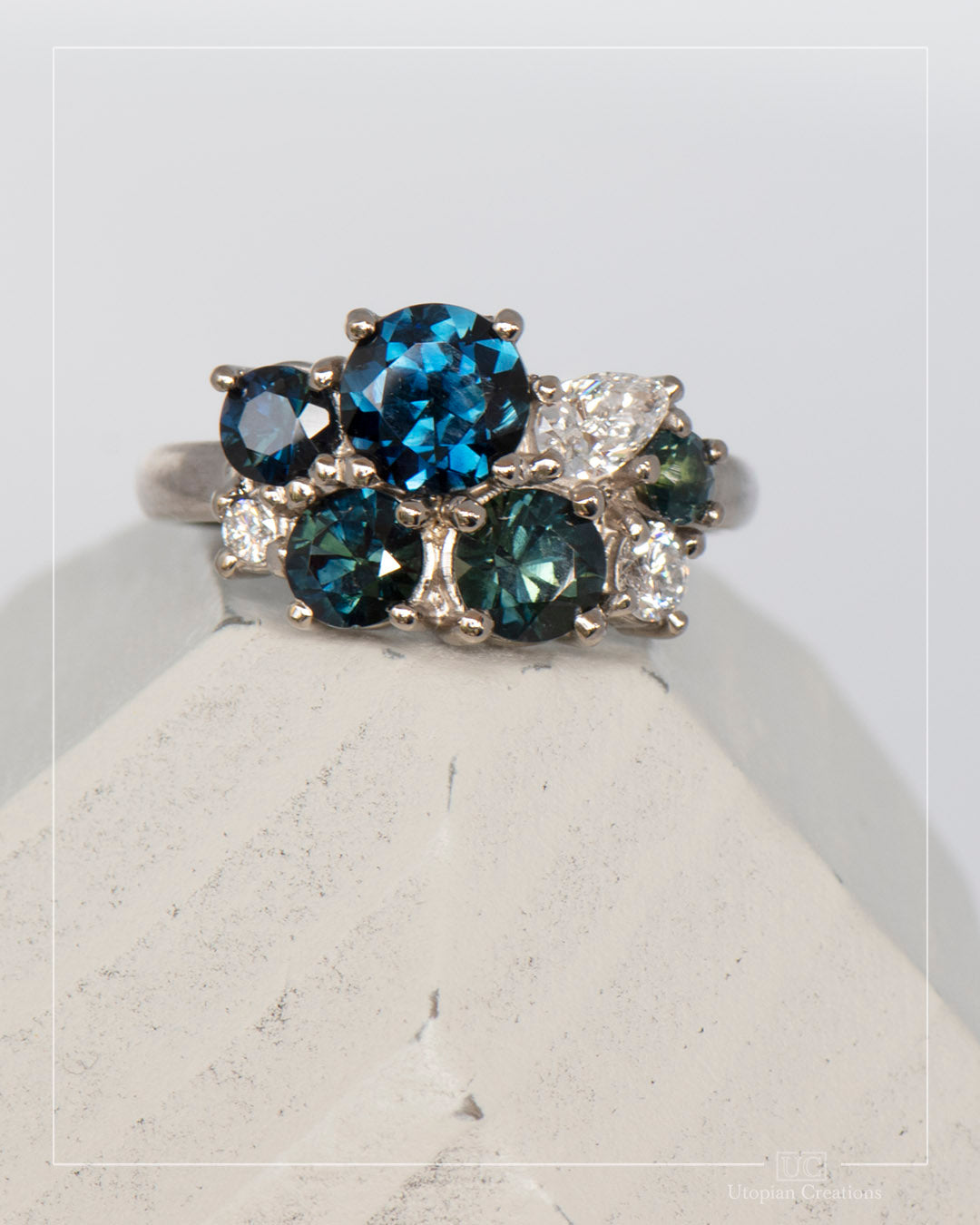 Cluster on sale ring sapphire