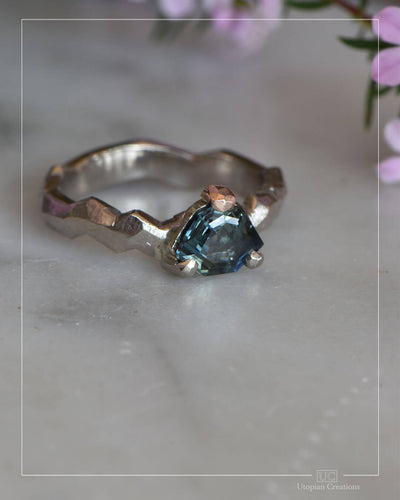 Sigrid Solitaire - Australian Blue Sapphire - Shield