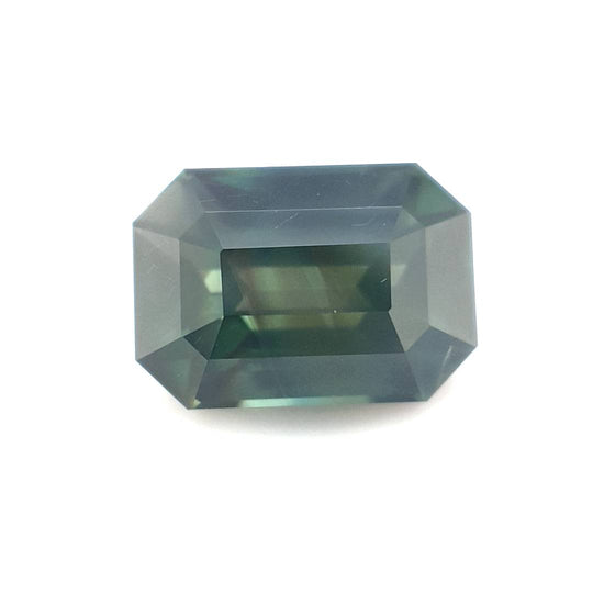 3.24ct Australian Sapphire, Blue, Green, Teal, Brown, Parti - Emerald Cut