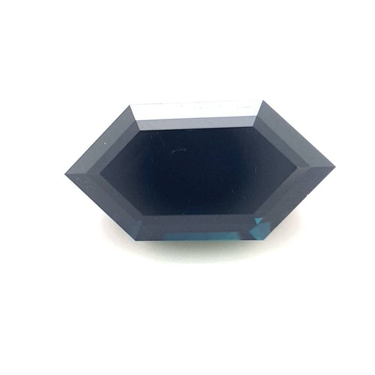 2.58ct Australian Sapphire, Deep Teal, Black - Elongated Hexagon