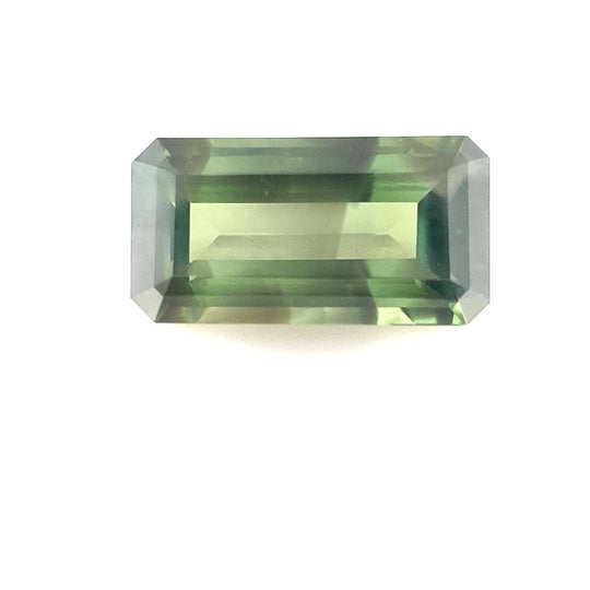 1.50ct Australian Sapphire, Green, Brown, Parti - Emerald Cut
