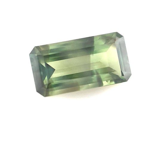 1.50ct Australian Sapphire, Green, Brown, Parti - Emerald Cut