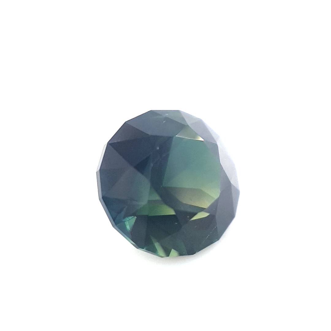 1.61ct Australian Sapphire, Deep Teal, Blue, Green Parti - Round
