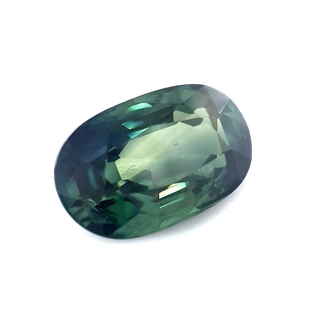 1.32ct Australian Sapphire, Parti, Blue, Yellow, Teal - Oval