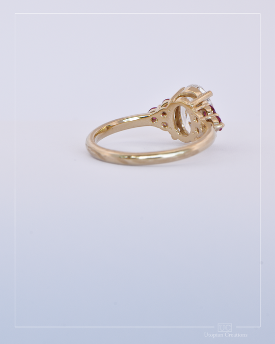 2ct Lab diamond and Mozambique rubies - Juniper Collection