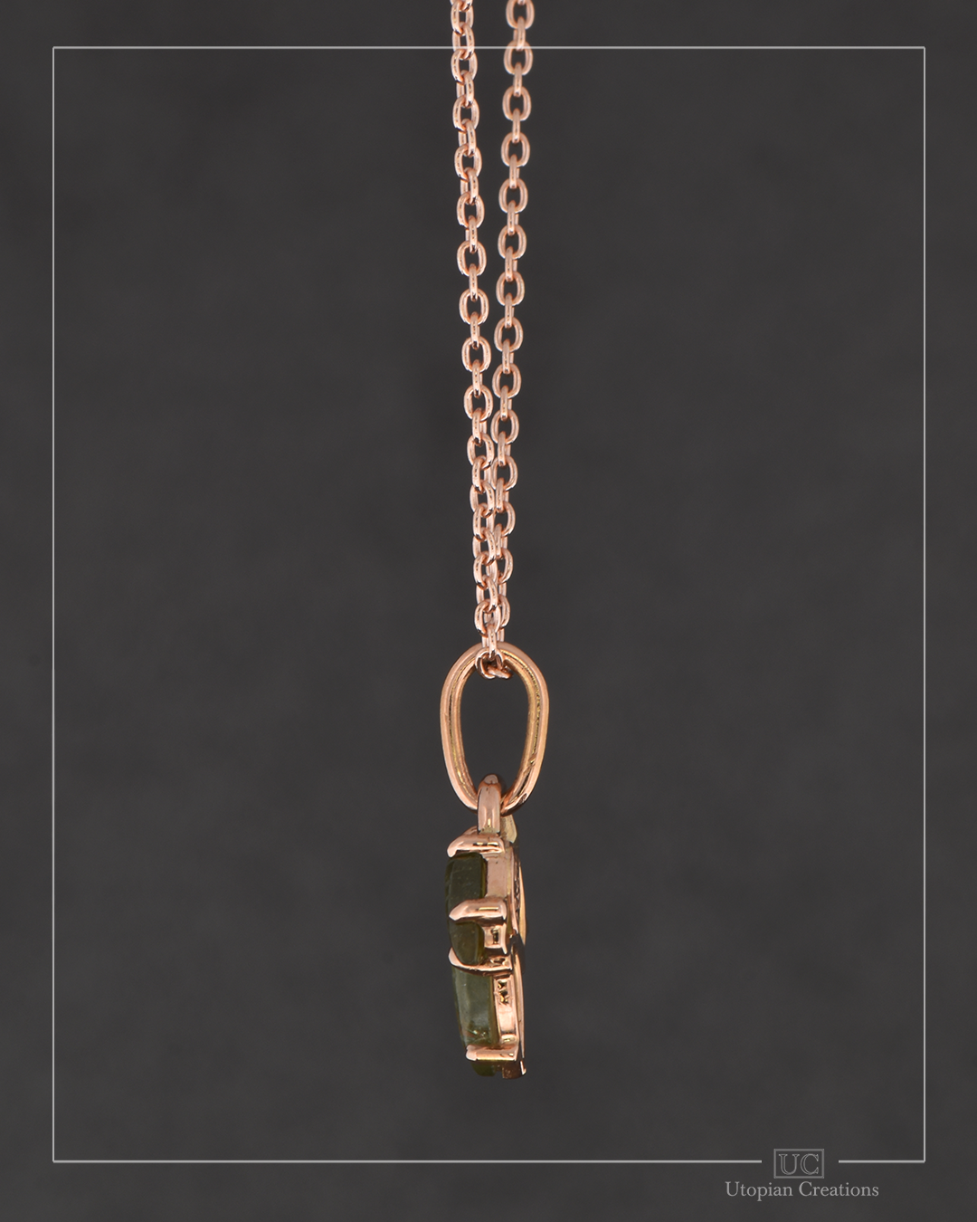 Arber Necklace - 18k Red Gold, Australian Sapphire Leaves