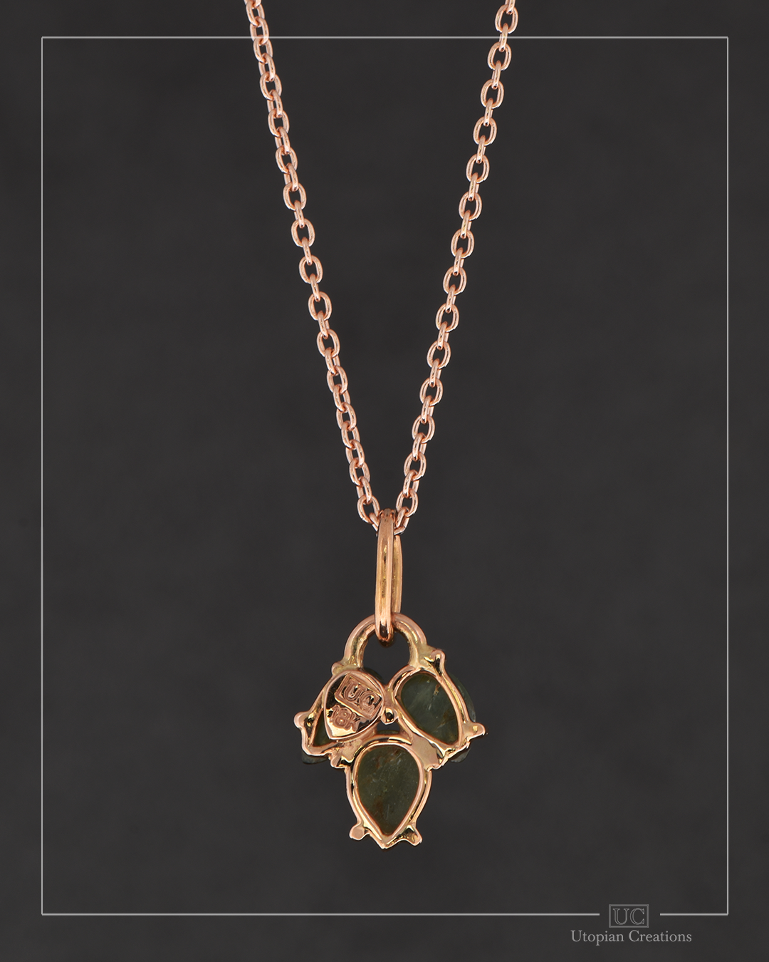 Arber Necklace - 18k Red Gold, Australian Sapphire Leaves