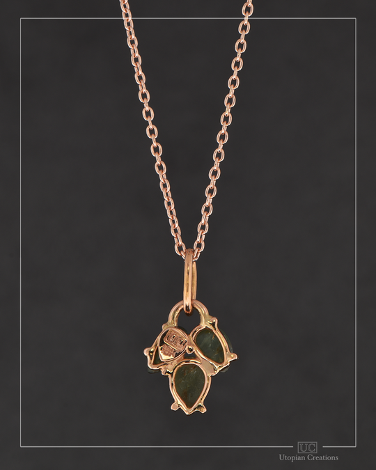 Arber Necklace - 18k Red Gold, Australian Sapphire Leaves