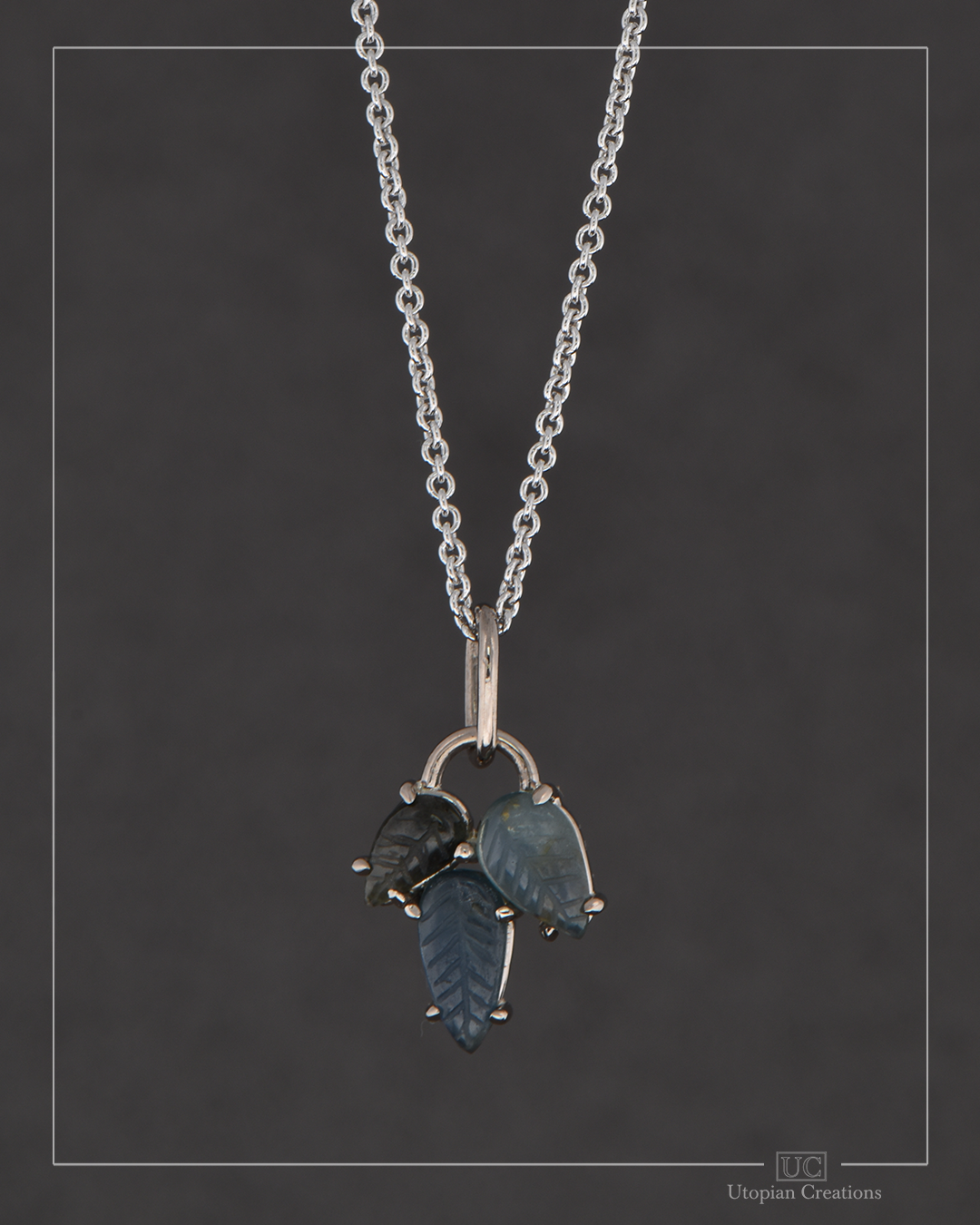 Arber Necklace - 18k White Gold, Australian Sapphire