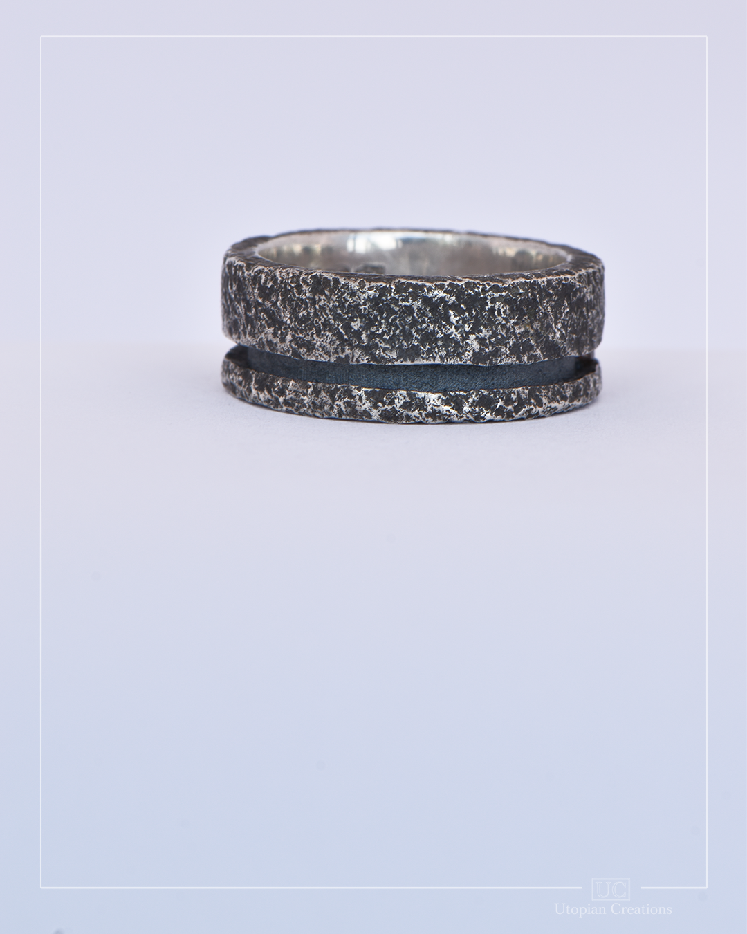 10mm Valen Ring - Sterling Silver &amp; Australian Argyle Champagne Diamond