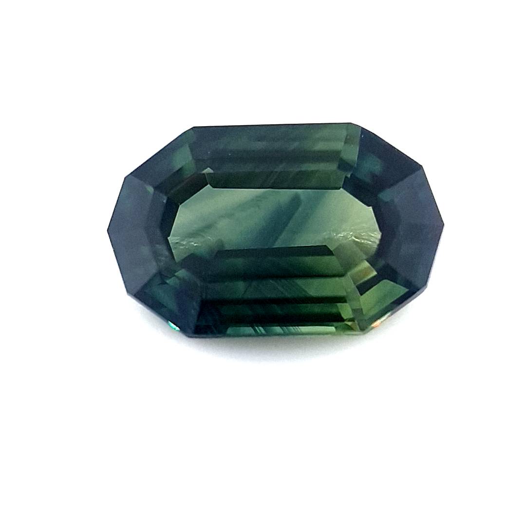 1.05ct Australian Sapphire, Parti, Blue, Teal, Yellow, Green - Decagon