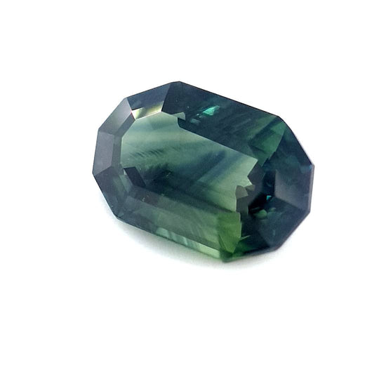 1.05ct Australian Sapphire, Parti, Blue, Teal, Yellow, Green - Decagon