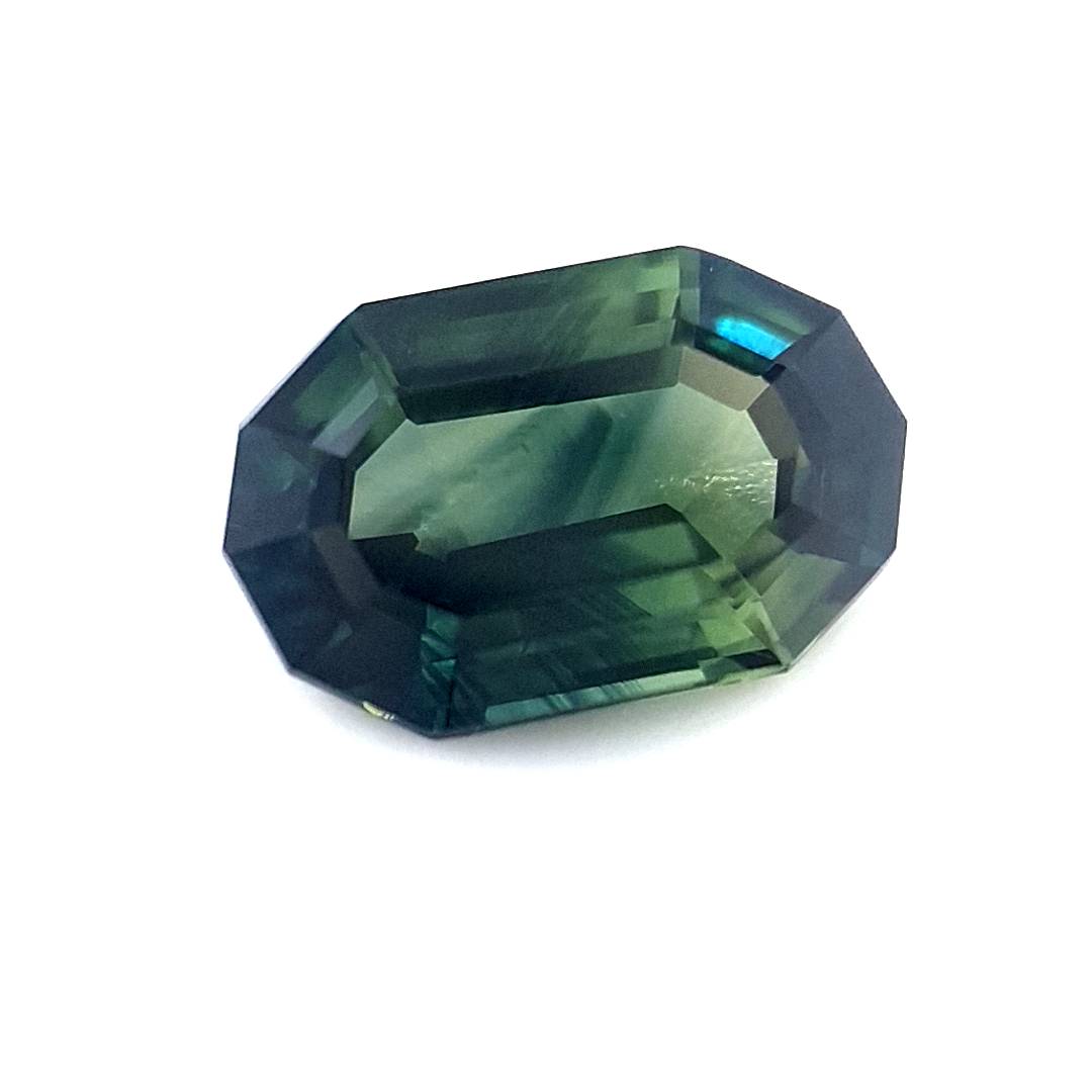 1.05ct Australian Sapphire, Parti, Blue, Teal, Yellow, Green - Decagon
