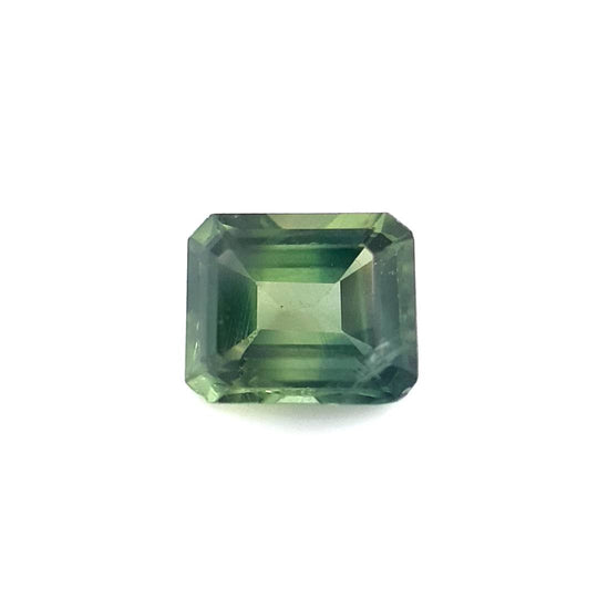 1.10ct Australian Sapphire, Parti, Green, Blue, Teal - Emerald Cut
