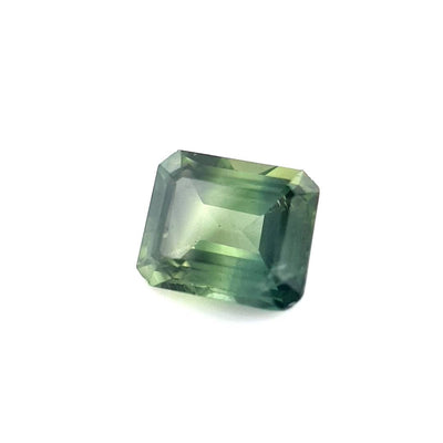 1.10ct Australian Sapphire, Parti, Green, Blue, Teal - Emerald Cut