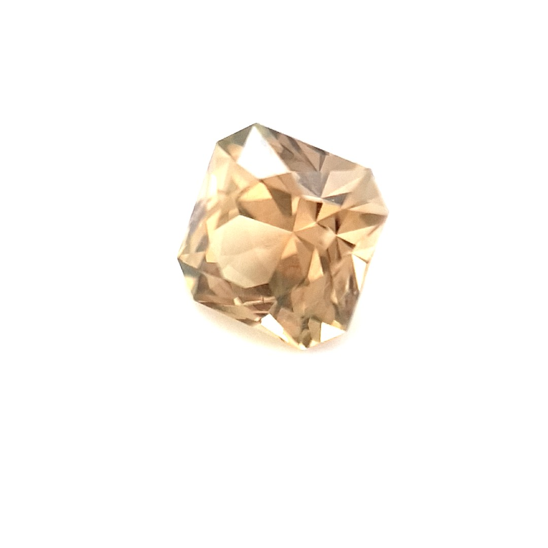 1.24ct Australian Sapphire, Apricot colour change to Yellow - Square Emerald/Brilliant Cut