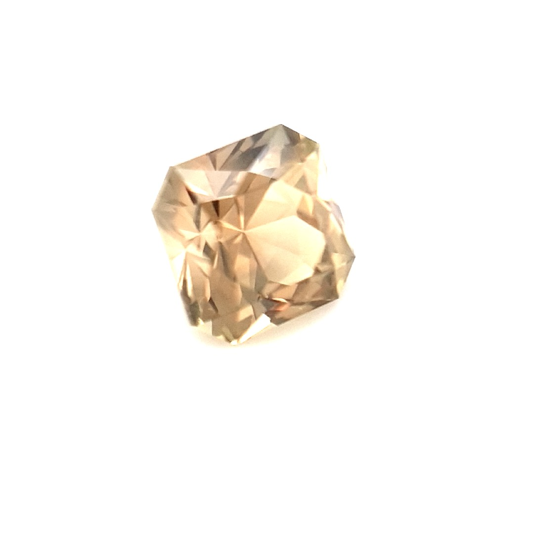 1.24ct Australian Sapphire, Apricot colour change to Yellow - Square Emerald/Brilliant Cut