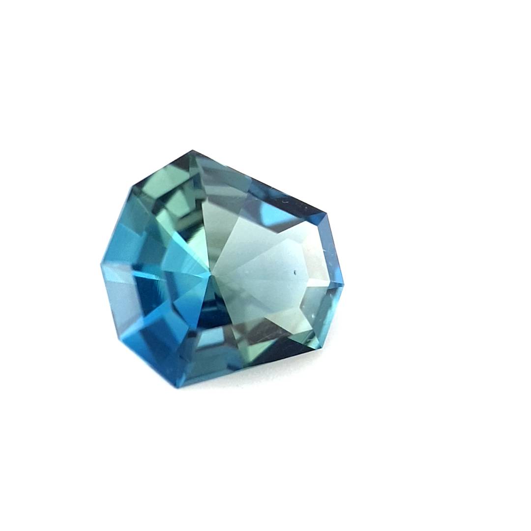 1.28ct Australian Sapphire, Blue, Teal - Fancy Cut