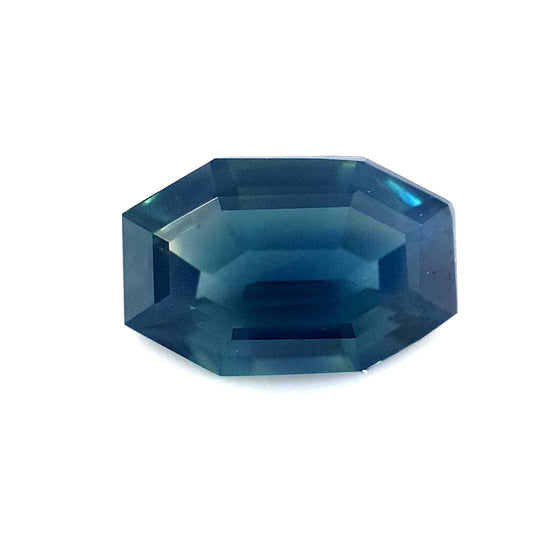 0.73ct Australian Sapphire, Blue, Teal Parti - Hexagon