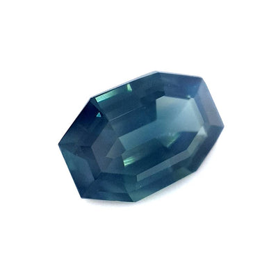 0.73ct Australian Sapphire, Blue, Teal Parti - Hexagon
