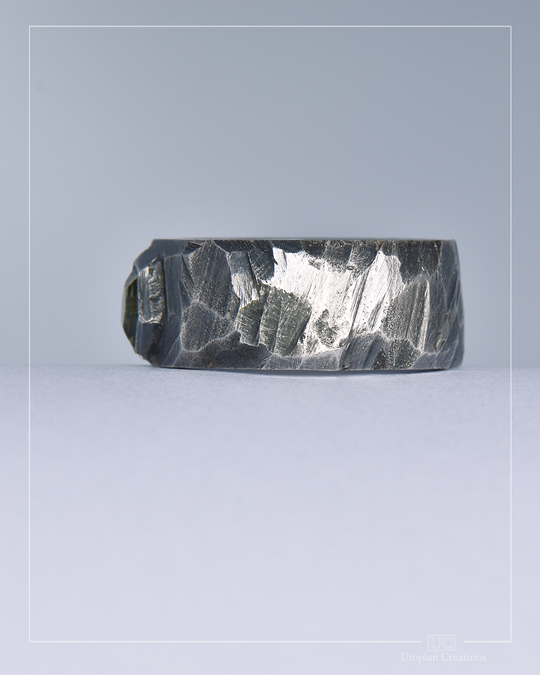 Brutal Beauty Hex - Green Australian Sapphire &amp; Silver