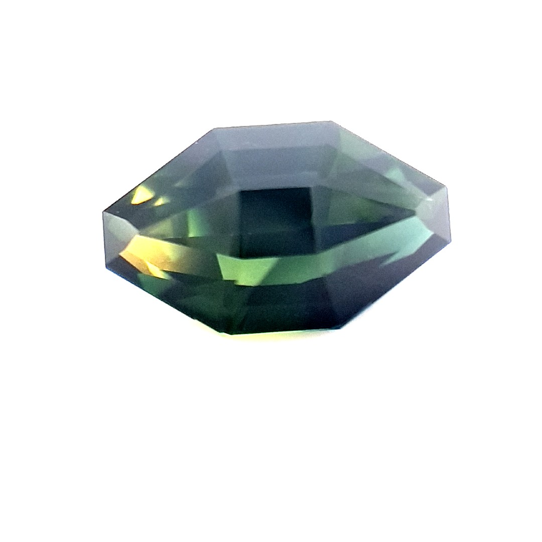 2.15ct Australian Sapphire, Parti, Blue, Green, Yellow  - Marquise Step Cut