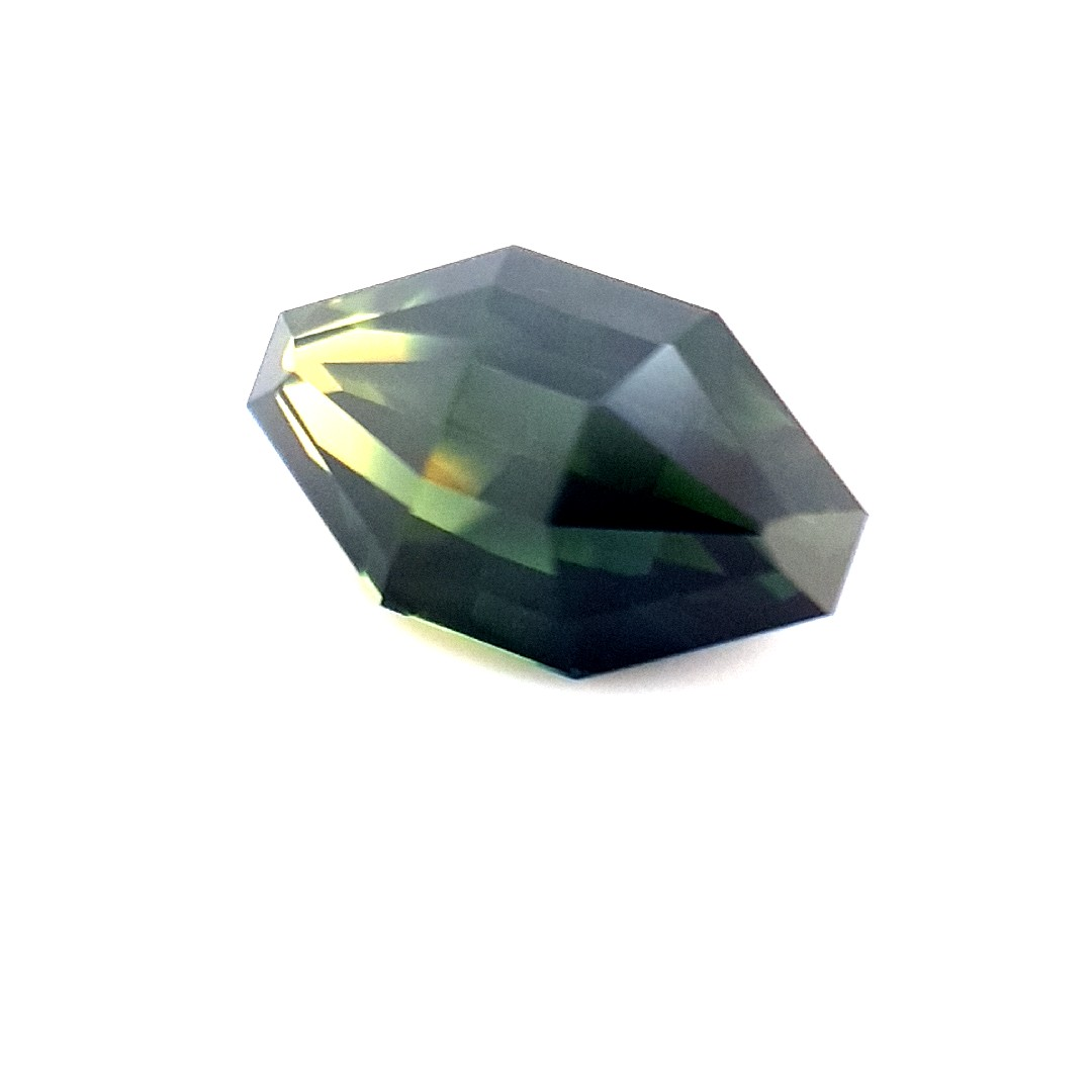 2.15ct Australian Sapphire, Parti, Blue, Green, Yellow  - Marquise Step Cut