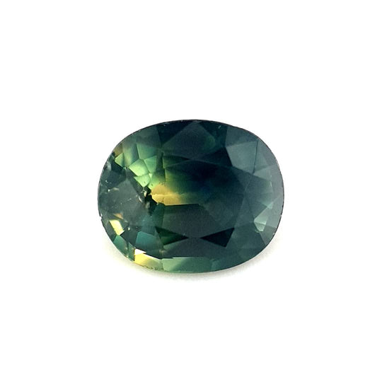 0.80ct Australian Sapphire, Parti, Blue, Teal, Yellow, Green - Oval