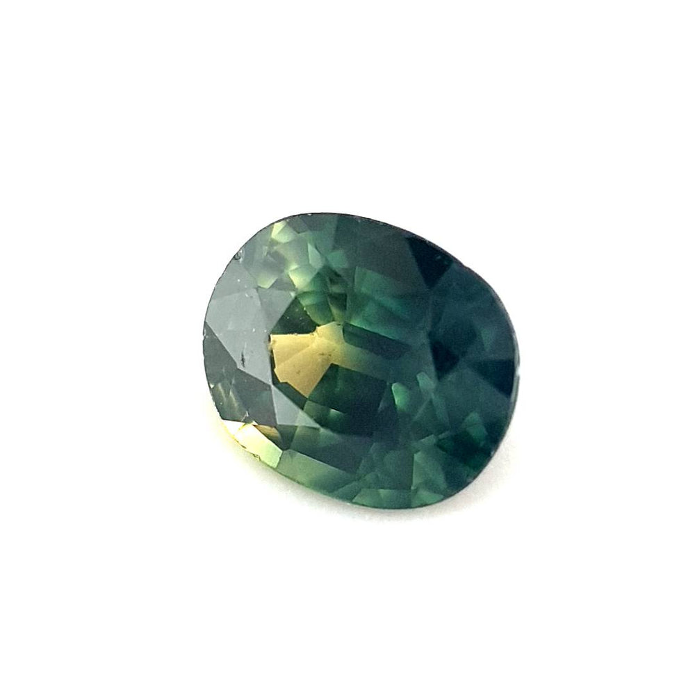 0.80ct Australian Sapphire, Parti, Blue, Teal, Yellow, Green - Oval