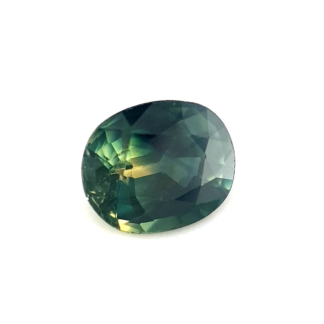 0.80ct Australian Sapphire, Parti, Blue, Teal, Yellow, Green - Oval