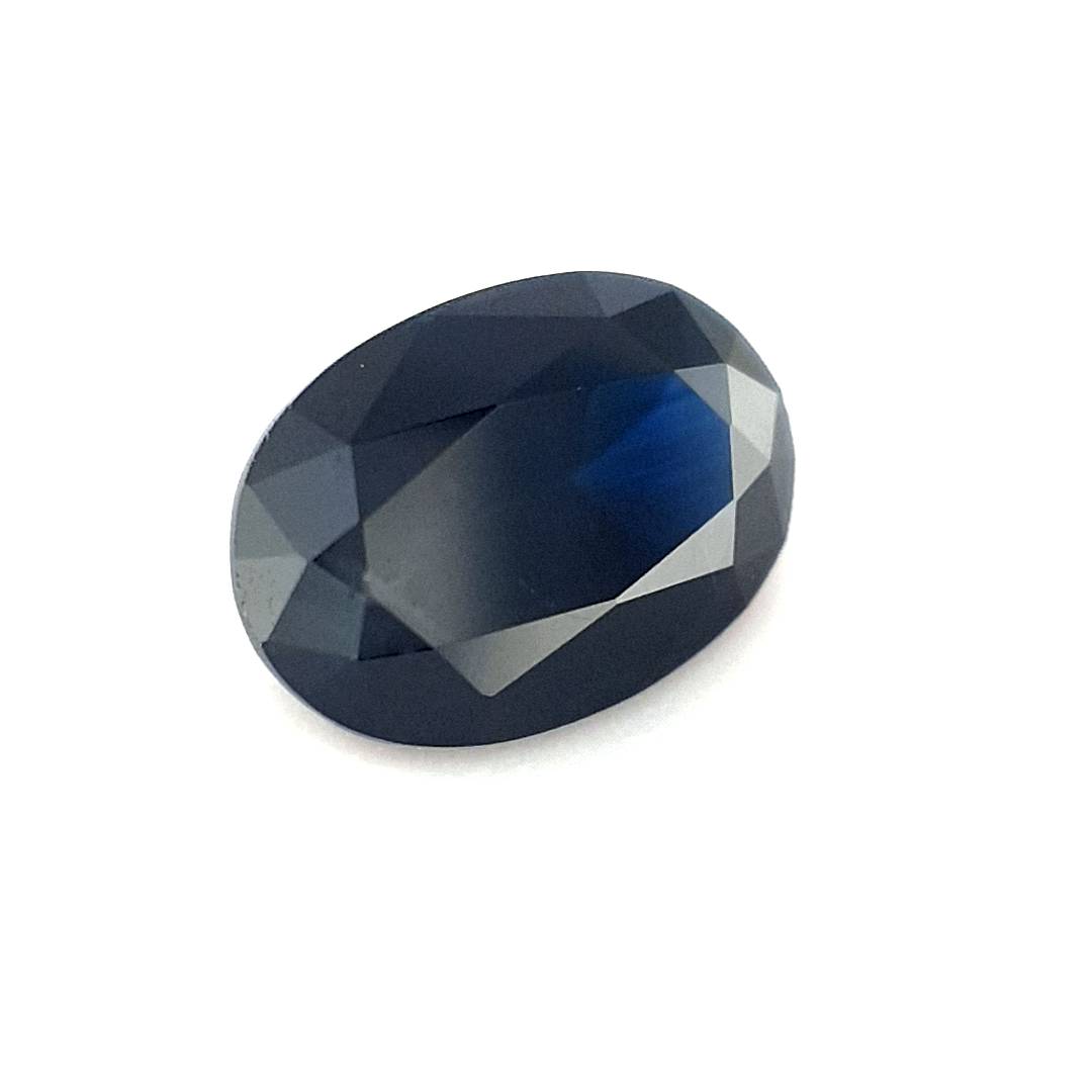 0.86ct Australian Sapphire, Blue, Black - Oval