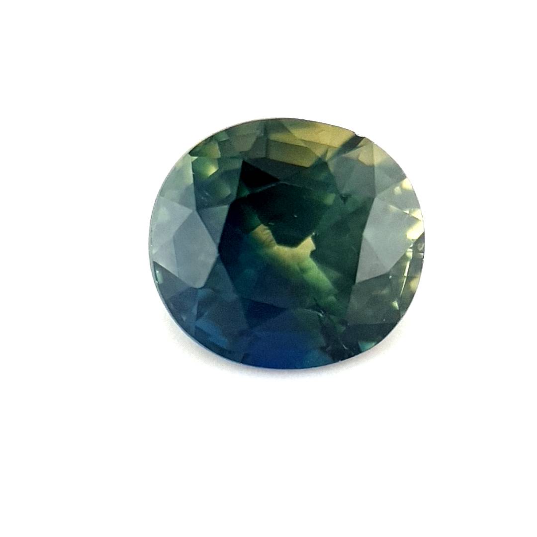 1.14ct Australian Sapphire, Parti, Blue, Green, Teal, Yellow - Oval