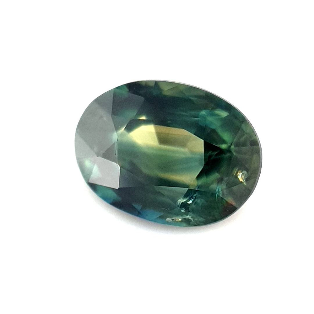 1.28ct Australian Sapphire, Parti, Blue, Teal, Yellow, Green - Oval