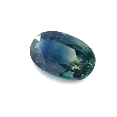 1.29ct Australian Sapphire, Parti, Blue, Yellow, Teal - Oval