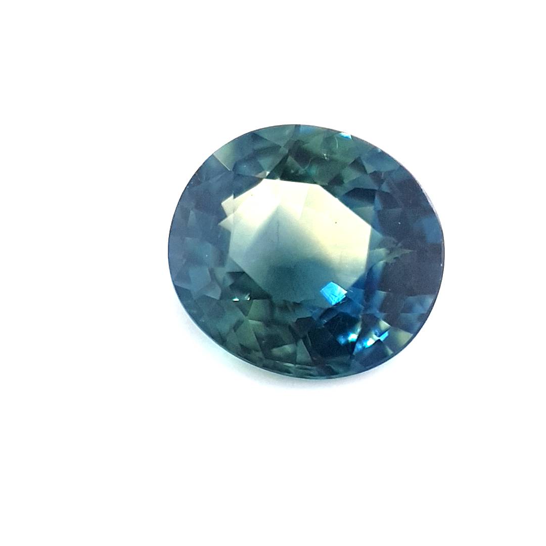 1.33ct Australian Sapphire, Parti, Blue, Yellow, Teal - Oval