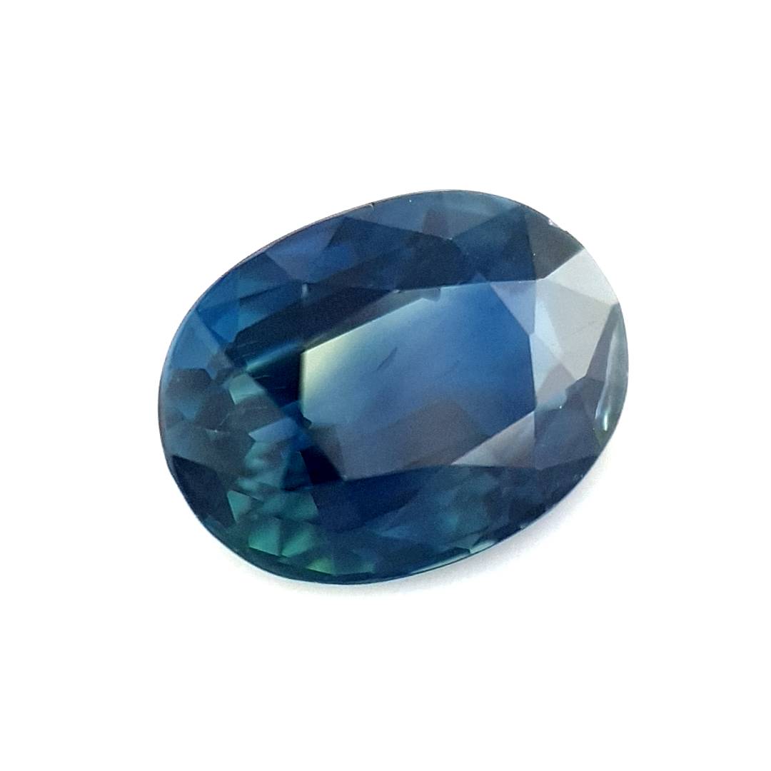 1.34ct Australian Sapphire, Parti, Blue, Yellow, Teal - Oval