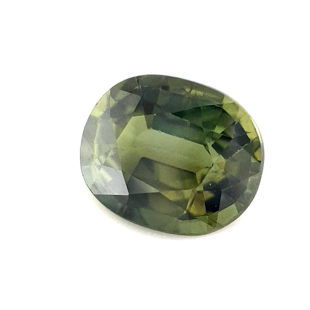 1.40ct Australian Sapphire, Olive Green, Brown - Oval