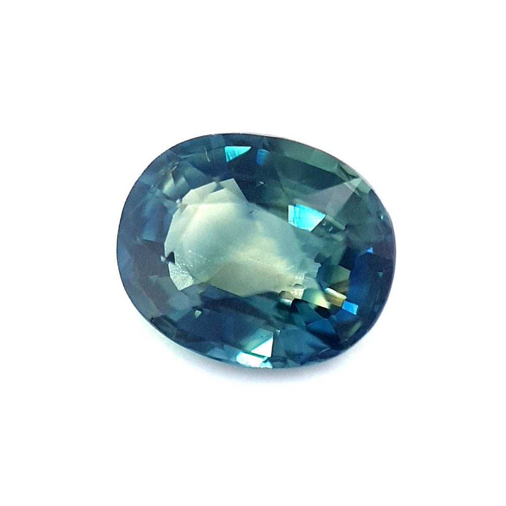 1.42ct Australian Sapphire, Parti, Blue, Yellow, Teal - Oval