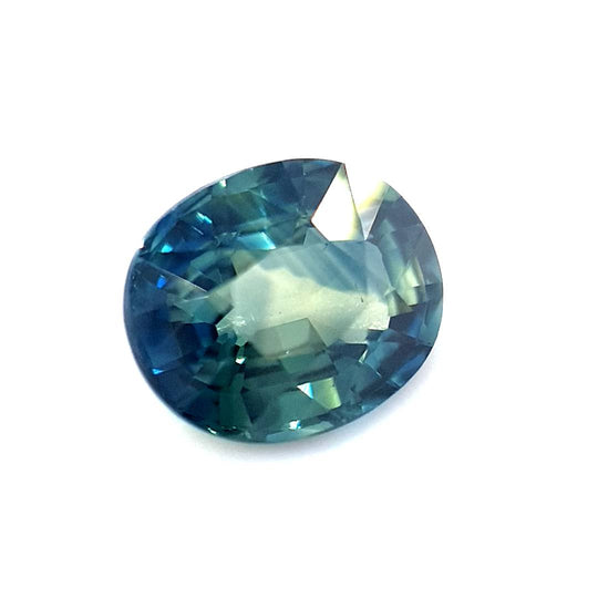 1.42ct Australian Sapphire, Parti, Blue, Yellow, Teal - Oval