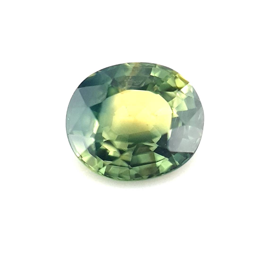 1.43ct Australian Sapphire, Parti, Blue, Yellow, Teal, Green - Oval