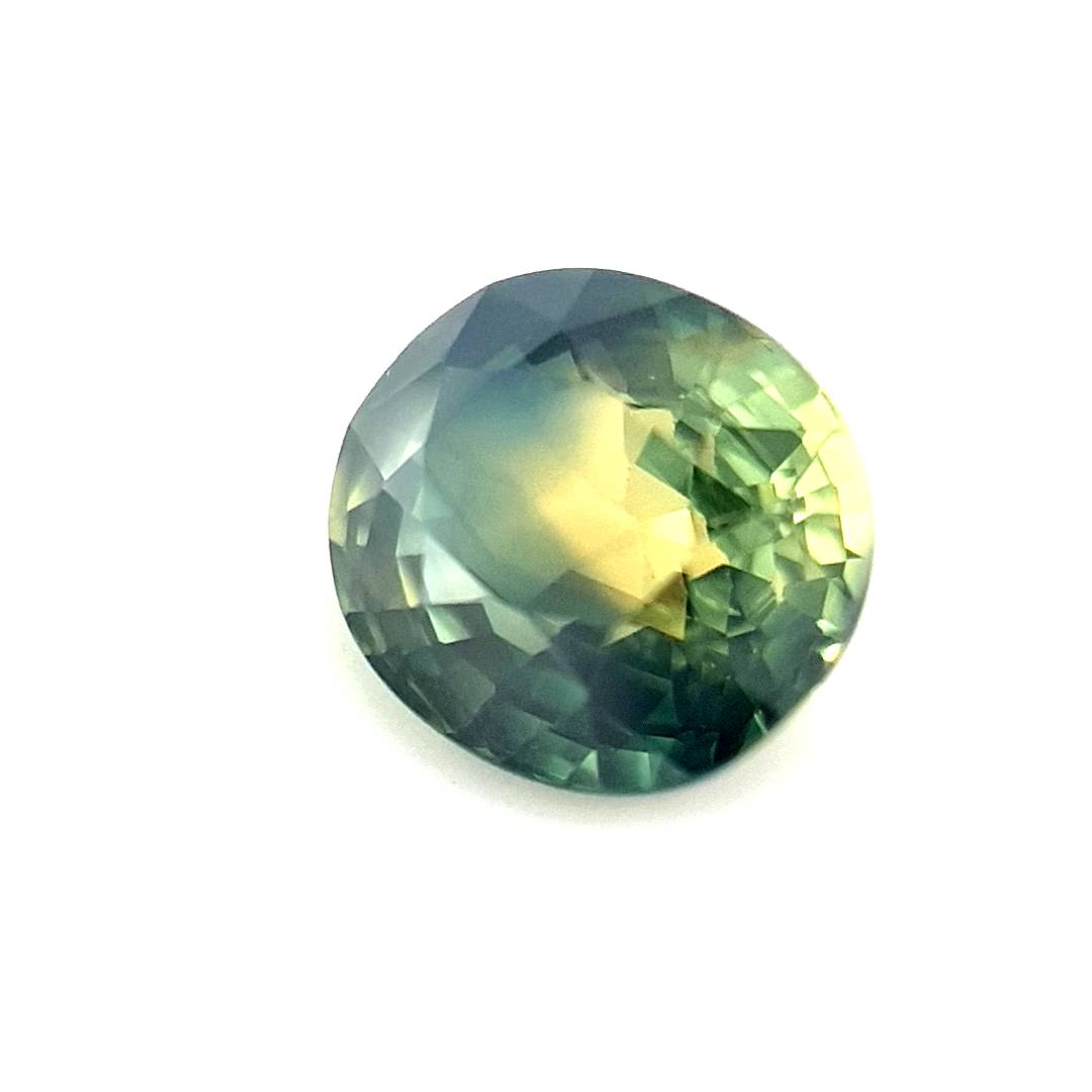 1.43ct Australian Sapphire, Parti, Blue, Yellow, Teal, Green - Oval